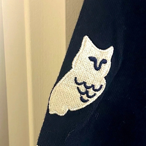 Lucky Chouette women’s size L designer tunic with owls both arms- Mint &  rare - Picture 5 of 11